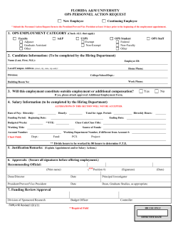 OPS Personnel Action Request