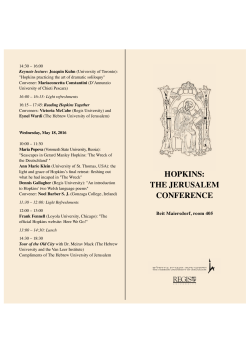 HOPKINS: THE JERUSALEM CONFERENCE