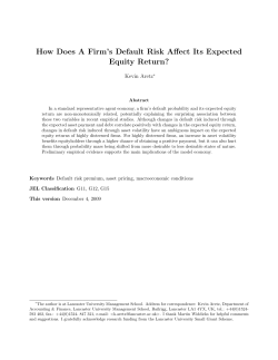 How Does A Firm`s Default Risk Affect Its Expected Equity Return?