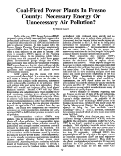 Coal-Fired Power Plants in Fresno County: Necessary Energy or