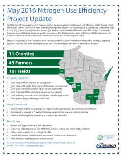 May 2016 Nitrogen Use Efficiency Project Update