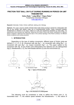 testul de frecare intre bila si un plan - "IMT Oradea"-2017