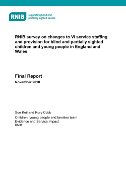 RNIB survey on changes to VI service staffing and provision for blind