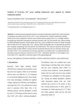 Synthesis of Sr4Al14O25: Eu green emitting luminescent nano