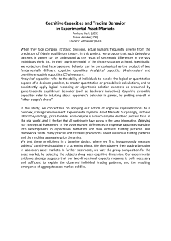 Cognitive Capacities and Trading Behavior in