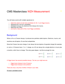 CMS Masterclass WZH Measurement NL PL SP ZH You will study