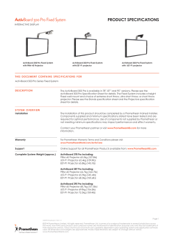 ActivBoard 300 Pro Fixed System Specification Sheet