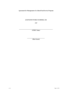 Draft Form food service contract