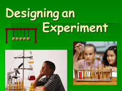 Designing an Experiment