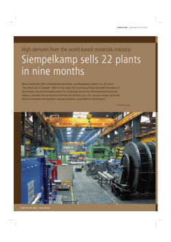 Siempelkamp sells 22 plants in nine months