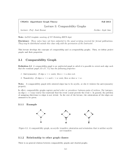 Lecture 3: Comparability Graphs 3.1 Comparability