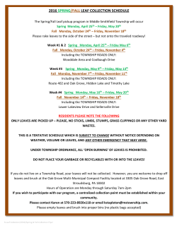 2016 spring/fall leaf collection schedule