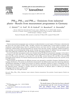 PM10, PM2.5 and PM1.0&mdash;Emissions from industrial plants