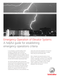 Emergency Operation of Elevator Systems A