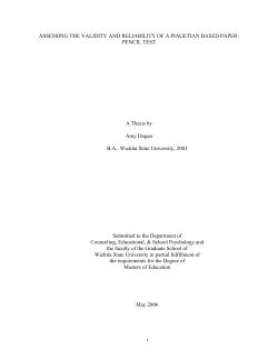 Assessing the validity and reliability of a piagetian based