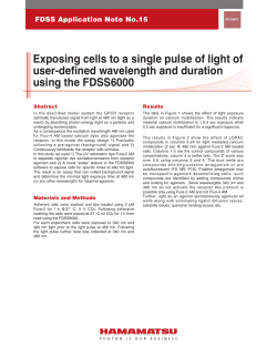 FDSS Application Note No.15 Exposing cells to a single pulse of