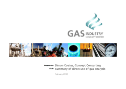 Simon Coates, Concept Consulting Summary of direct use of gas