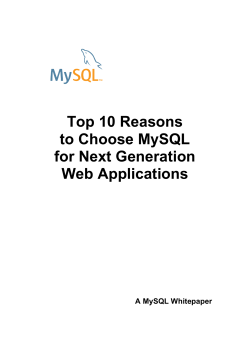 Top 10 Reasons to Choose MySQL for Next