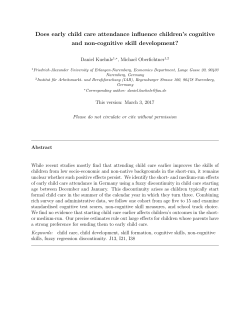 Does early child care attendance influence children`s cognitive