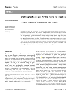 Enabling technologies for bio-waste valorisation