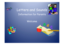 Letters and Sounds - Eastchurch Church of England Primary School
