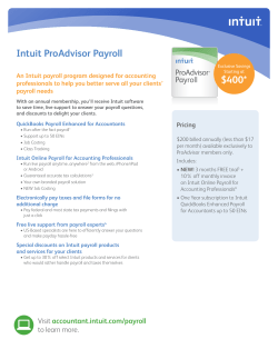 Intuit ProAdvisor Payroll $400*