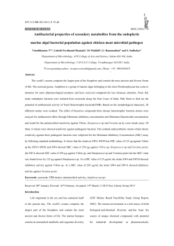 Antibacterial properties of secondary metabolites from the