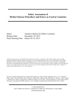 Safety Assessment of Methyl Glucose Polyethers and Esters as
