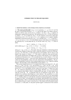 INTRODUCTION TO THE KPZ EQUATION 1.1. The corner growth