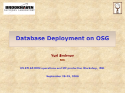 Database release deployment on OSG