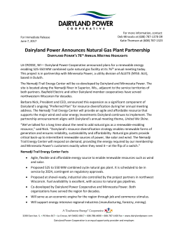 Dairyland Power Announces Natural Gas Plant Partnership