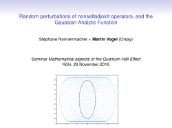 Random perturbations of nonselfadjoint operators, and the
