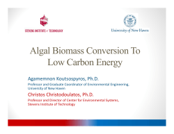 Algal Biomass Conversion To Low Carbon Energy