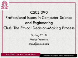 The Ethical Decision-Making Process - cse.sc.edu