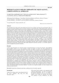 bioequivalence implies therapeutic equivalence. i