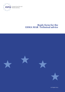 European Federation of Energy Traders (EFET) - ESMA