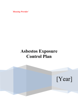 Asbestos Exposure Control Plan