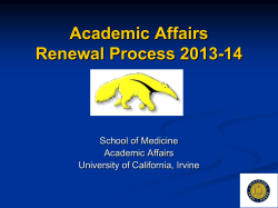 Academic Affairs - UC Irvine School of Medicine