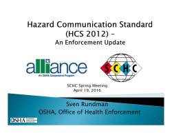 Sven Rundman OSHA, Office of Health Enforcement