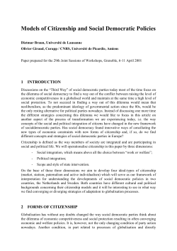 Models of Citizenship and Social Democratic Policies
