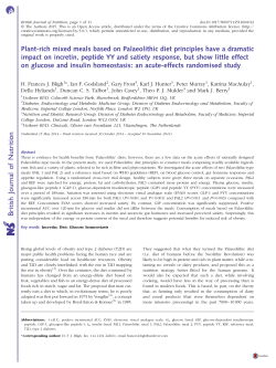 Plant-rich Mixed Meals Based on Palaeolithic Diet