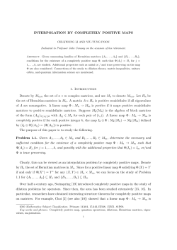 INTERPOLATION BY COMPLETELY POSITIVE MAPS 1