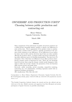 OWNERSHIP AND PRODUCTION COSTS* Choosing