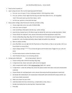 User Workflow MACS Quant10 - UConn Health 1. Touch screen to