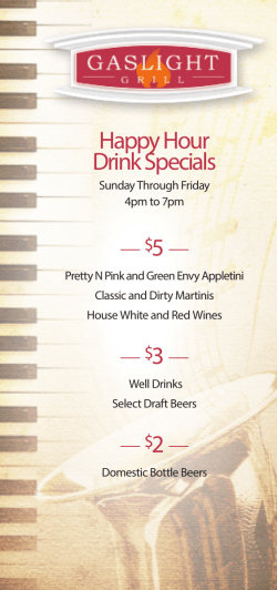 Happy Hour Drink Specials