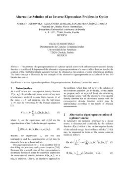 Alternative Solution of an Inverse Eigenvalues Problem