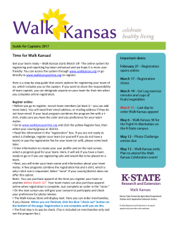 Get your team ready &ndash; Walk Kansas starts March 19! The online