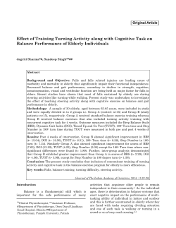 Effect of Training Turning Activity along with Cognitive Task on
