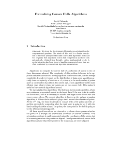 Formalizing Convex Hulls Algorithms David Pichardie ENS