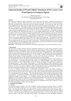 Characterization of Wood Cellular Structures of Five Lesser Used